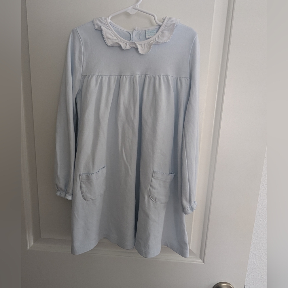 Edgehill Collection Light‎ Blue Classic Dress With Peter Pan Collar